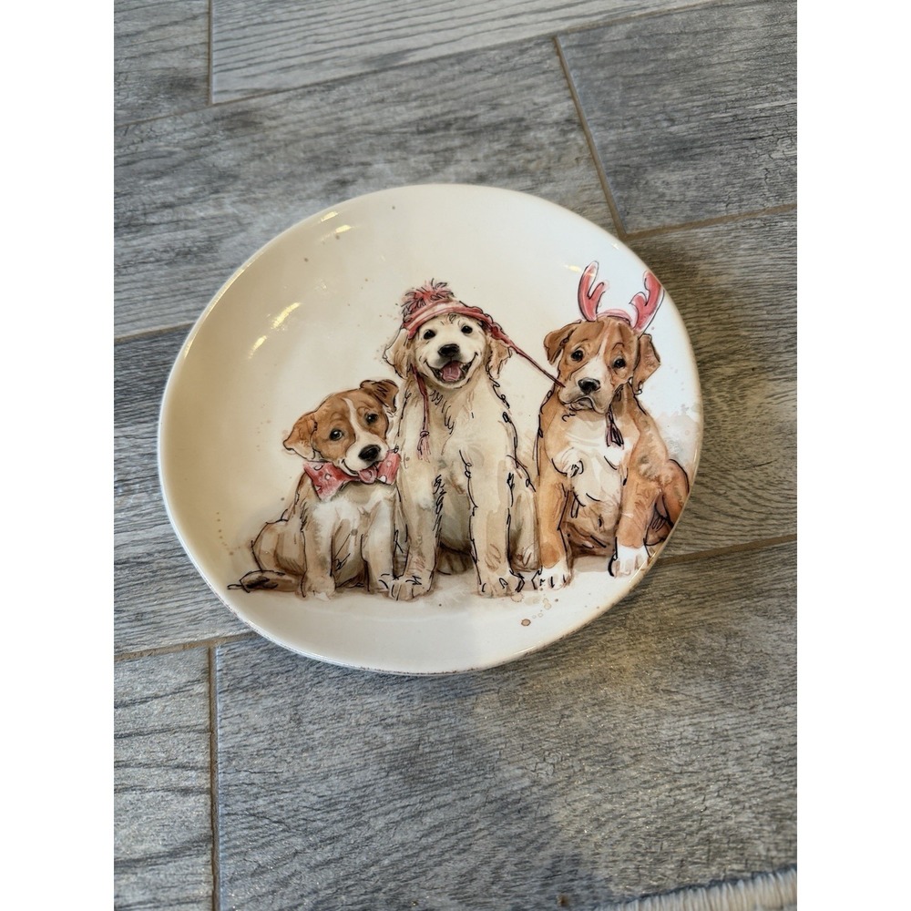 Christmas Dog Plate Southern Living Holly Jolly Molly Boxer Golden Beagle 8.5 In